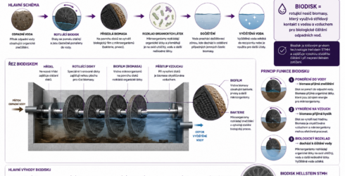 Biodisk - princip biologickeho cisteni s&nbsp;prisedlou biomasou