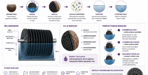 Biofilm - prisedla biomasa, ktera zajistuje biologicke cisteni odpandich vod
